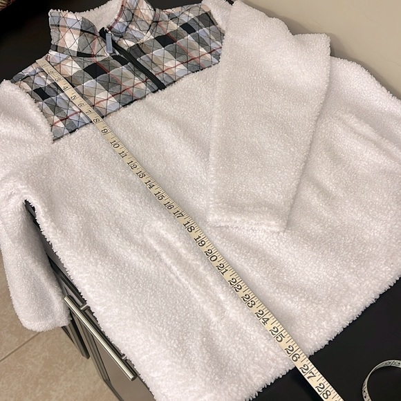 Vera Bradley Teddy Fleece Half-Zip Pullover quilted tartan detail mockneck L - Picture 7 of 12